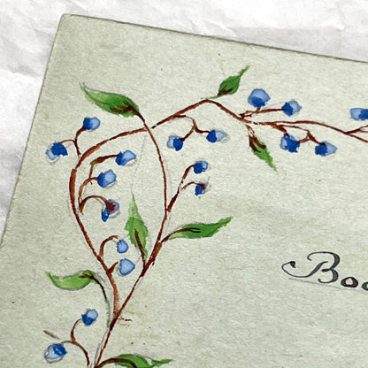 1950s - Vintage French Menu Card - Hand Painted Floral Design - Classic French Cuisine Dinner - Collectible Ephemera