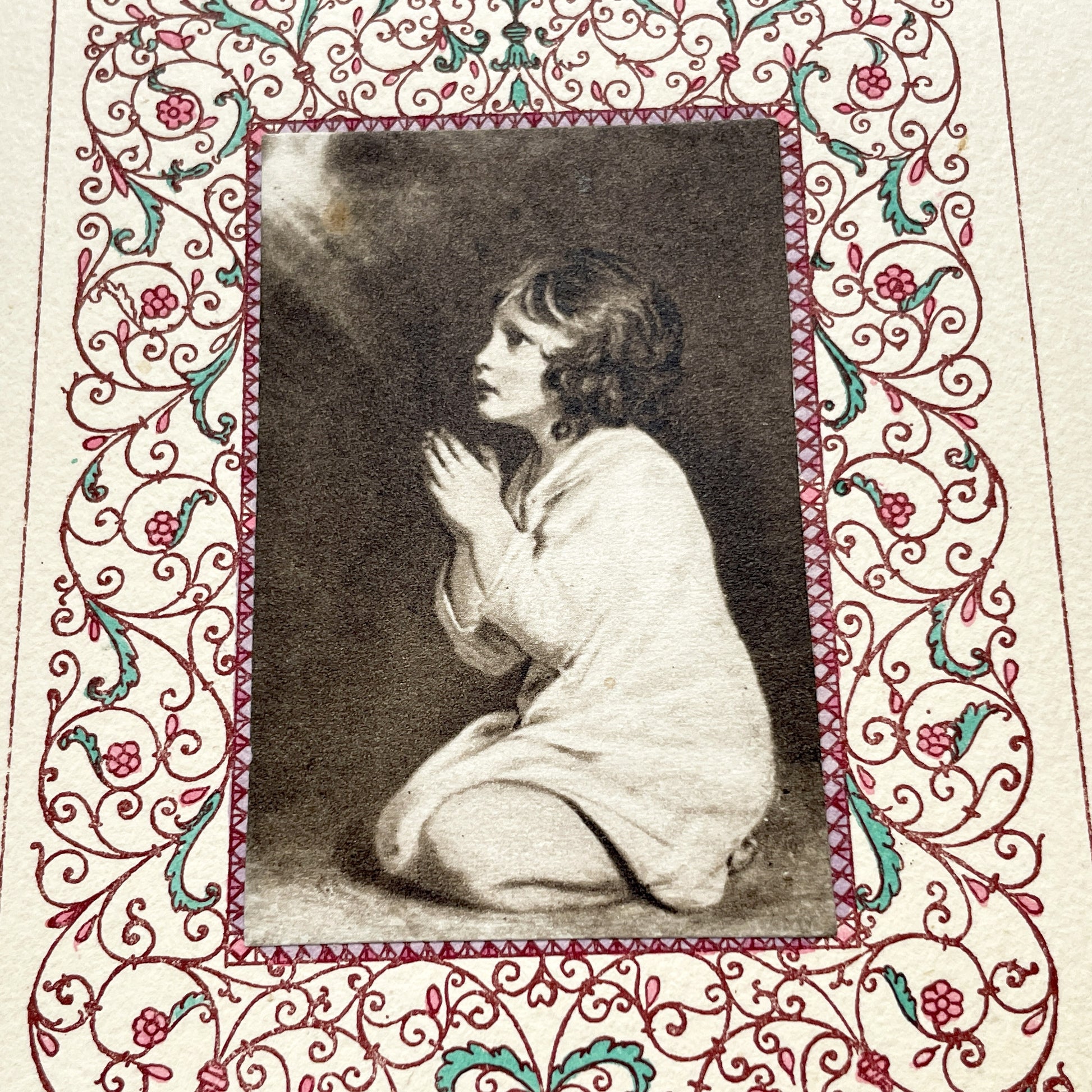 1950s - Vintage French First Communion Card & Celebration Menu - 1956 - Event Ephemera Rare Paper Collectible