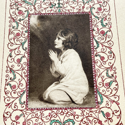 1950s - Vintage French First Communion Card & Celebration Menu - 1956 - Event Ephemera Rare Paper Collectible