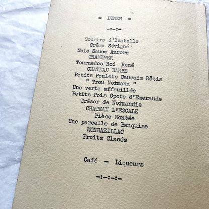 1950s - Vintage French First Communion Card & Celebration Menu - 1956 - Event Ephemera Rare Paper Collectible