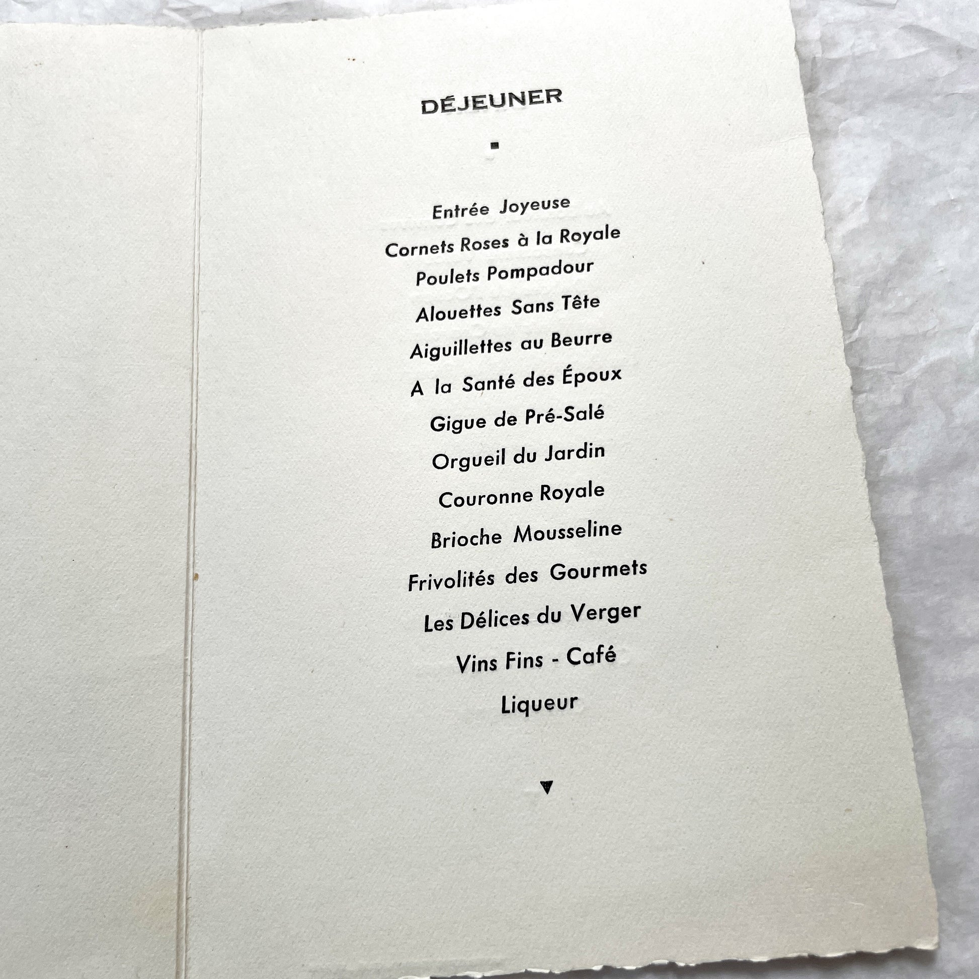 1950s - Vintage French Wedding Menu - 1951 Marriage Celebration - Elegant Illustration - Flers Imprint - Culinary History