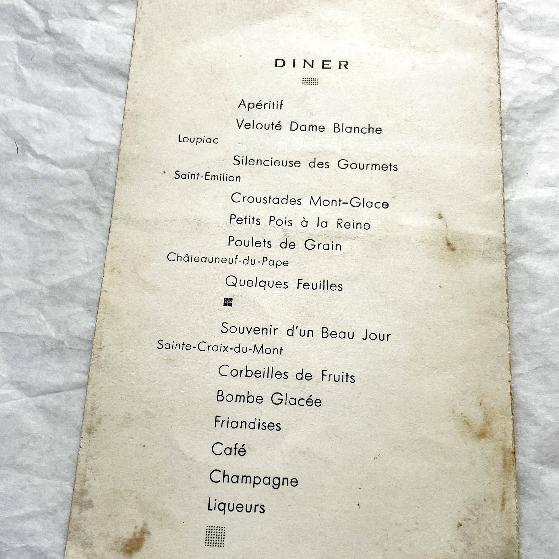 1950s - Two Vintage French Wedding Menus - Collectible Mid-Century Bridal Ephemera - Set of Two Antique Ceremony Documents