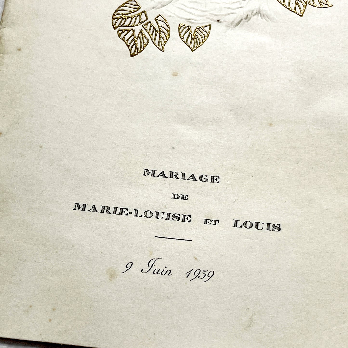 1950s - Two Vintage French Wedding Menus - Collectible Mid-Century Bridal Ephemera - Set of Two Antique Ceremony Documents
