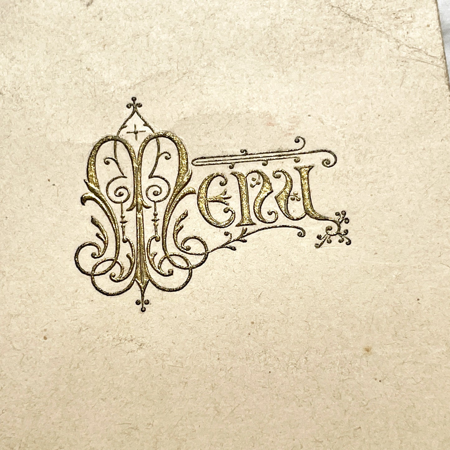 1950s - Vintage French Wedding Menu Pair - Two Antique Dinner Party Programs - Collectible Gastronomy Ephemera Set