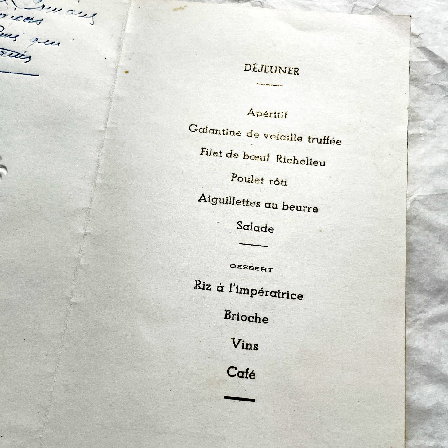 1950s - Two Vintage French Religious Celebration Menu - First Communion - Elegant Embossed Design - Dinner And Lunch Dishes