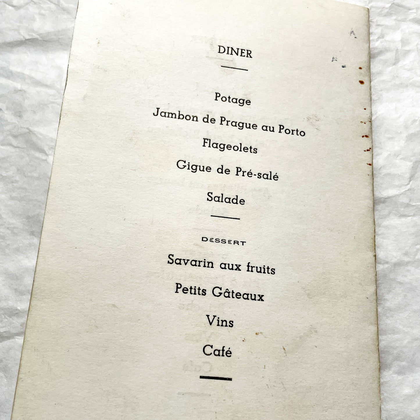 1950s - Two Vintage French Religious Celebration Menu - First Communion - Elegant Embossed Design - Dinner And Lunch Dishes