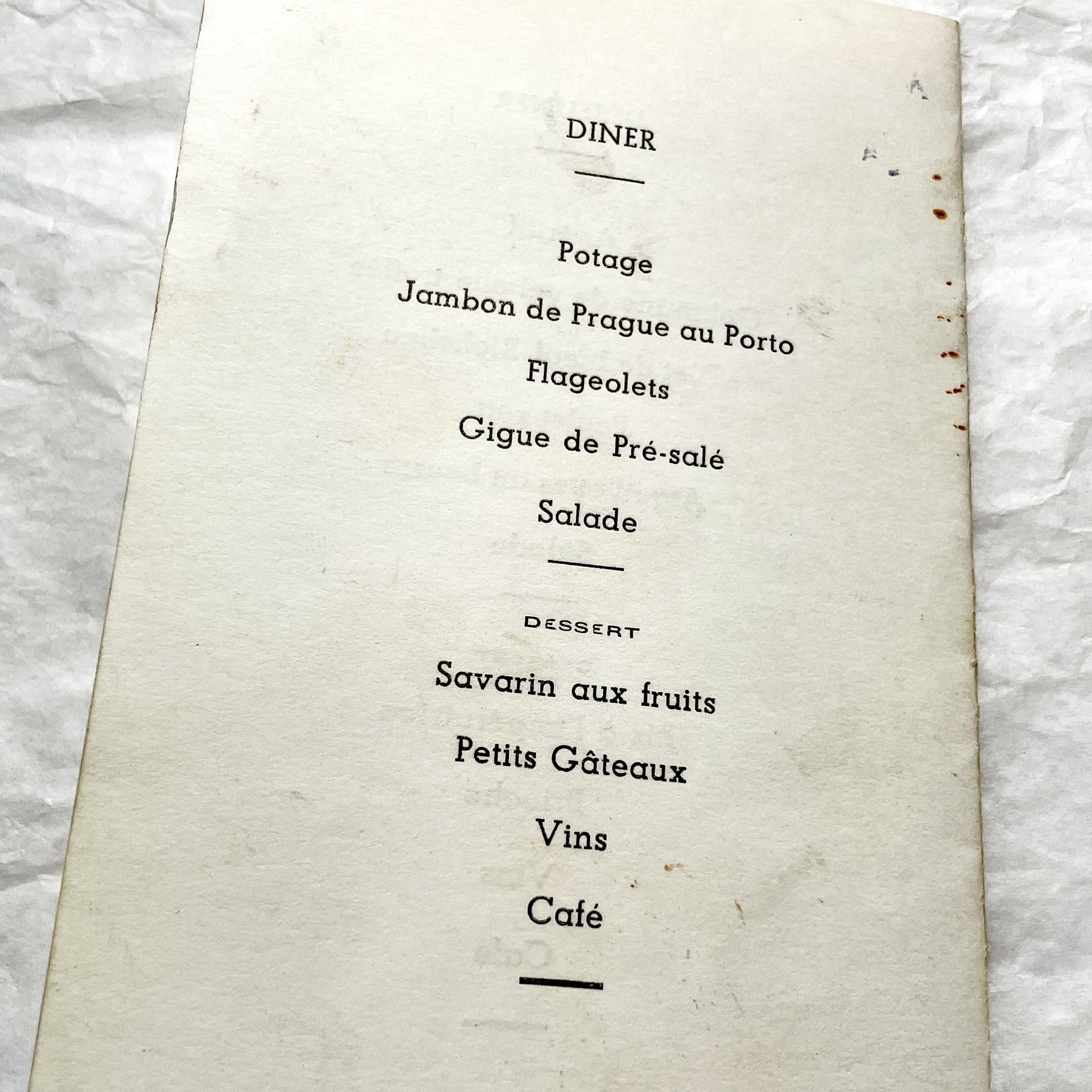 1950s - Two Vintage French Religious Celebration Menu - First Communion - Elegant Embossed Design - Dinner And Lunch Dishes