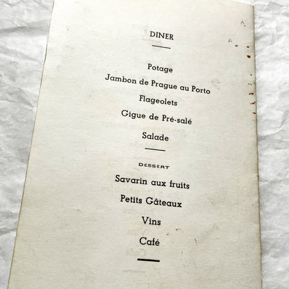 1950s - Two Vintage French Religious Celebration Menu - First Communion - Elegant Embossed Design - Dinner And Lunch Dishes
