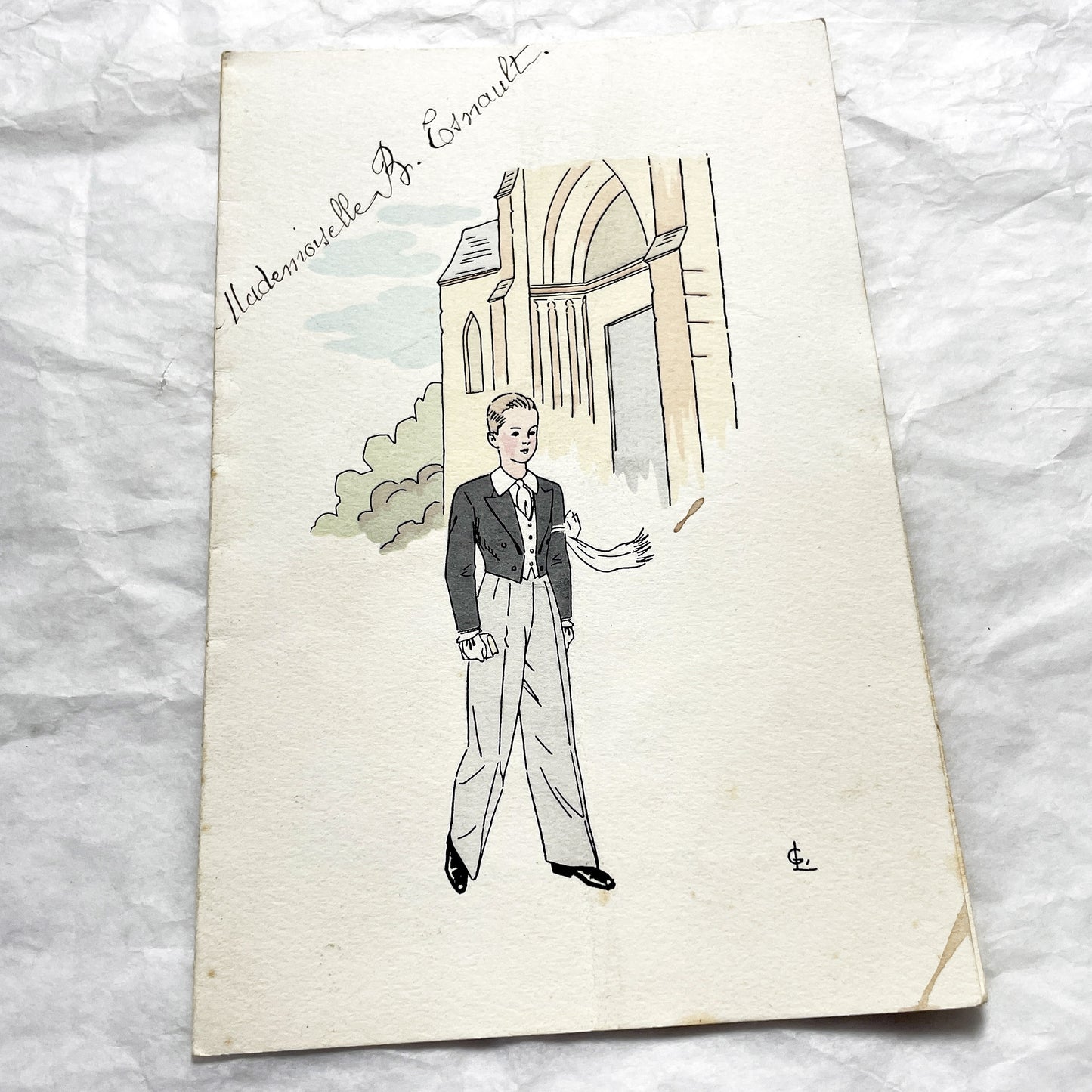 1950s - Two Vintage French Religious Celebration Menu - First Communion - Elegant Embossed Design - Dinner And Lunch Dishes