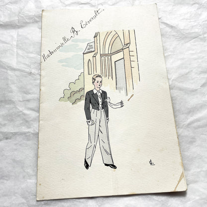 1950s - Two Vintage French Religious Celebration Menu - First Communion - Elegant Embossed Design - Dinner And Lunch Dishes