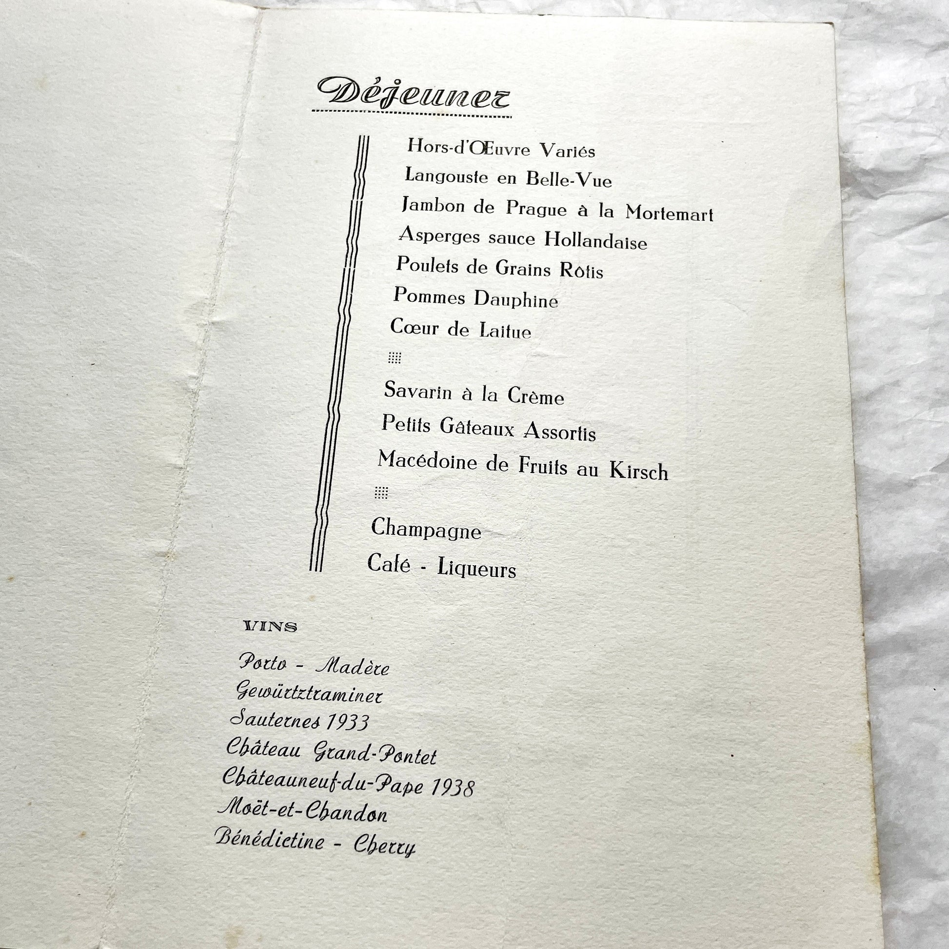 1950s - Two Vintage French Religious Celebration Menu - First Communion - Elegant Embossed Design - Dinner And Lunch Dishes