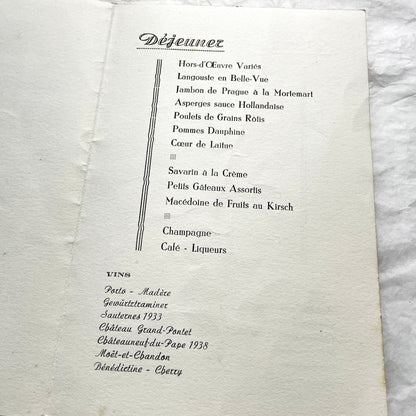 1950s - Two Vintage French Religious Celebration Menu - First Communion - Elegant Embossed Design - Dinner And Lunch Dishes