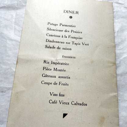 1950s - Two Vintage French Menus - Wedding Menu - Communion Menu - Vintage Collectible Paper Ephemera