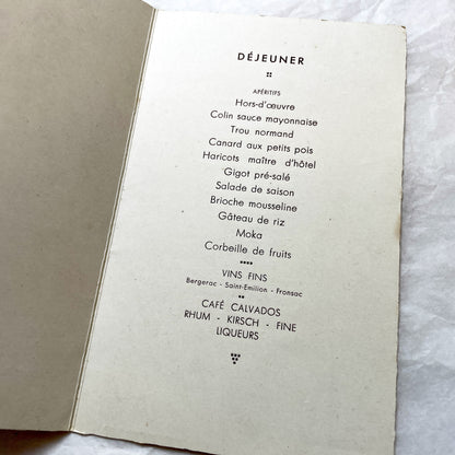 1940s - Vintage French Wedding Celebration Menu - Paulette and Bernard Marriage - Elegant Post-War Document - Historical Culinary Ephemera
