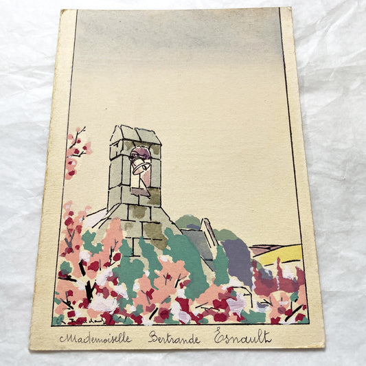 1940s - Vintage French Menu - Poem Booklet - 1944 WWII Era Lunch Program - Artistic Illustration - Historical Dining Memento