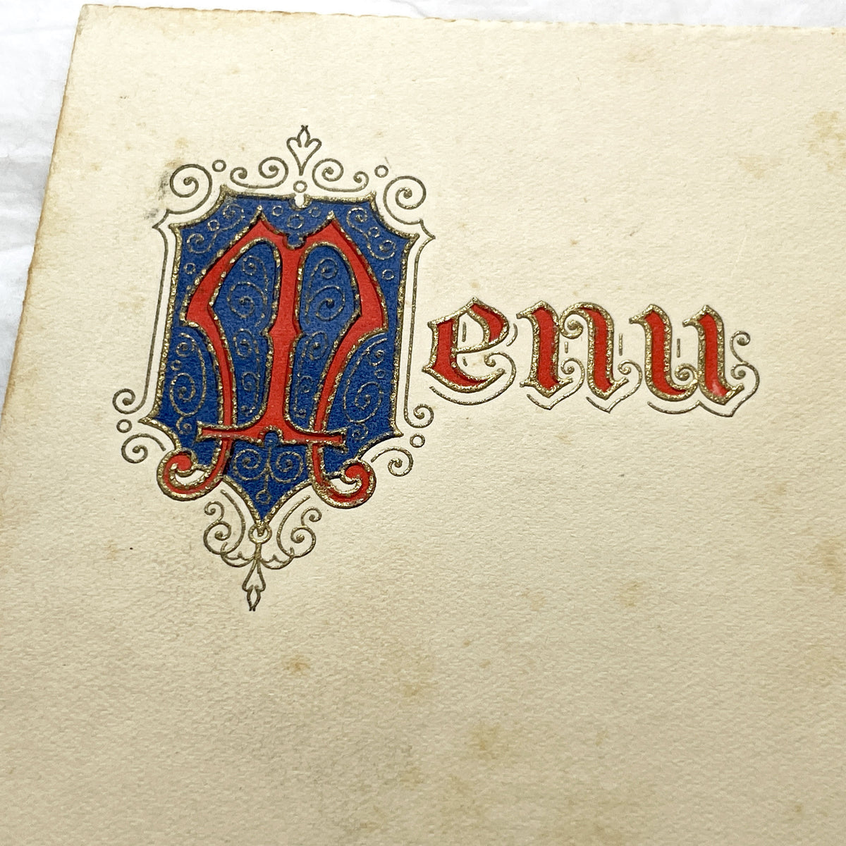1940s - French Wedding Menu 1944 - Vintage European Ephemera - Wartime Marriage Celebration Dinner Program - Antique Historical Paper