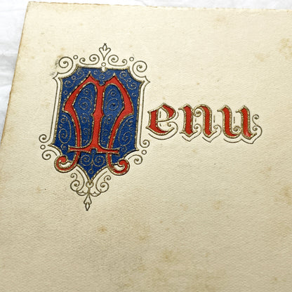 1940s - French Wedding Menu 1944 - Vintage European Ephemera - Wartime Marriage Celebration Dinner Program - Antique Historical Paper