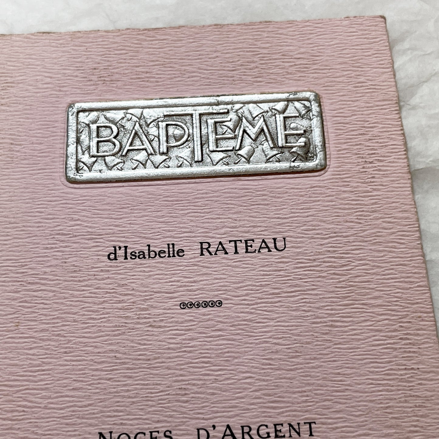 1940s - Rare French Double Celebration Menu - 1945 Baptism Silver Wedding Anniversary - Post WWII Rationing Collectible