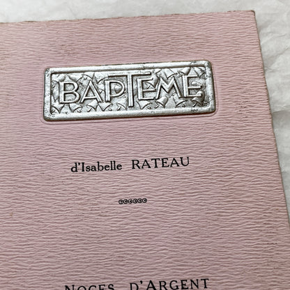1940s - Rare French Double Celebration Menu - 1945 Baptism Silver Wedding Anniversary - Post WWII Rationing Collectible