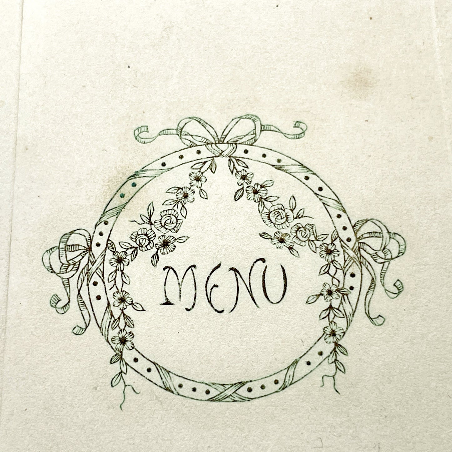 1940s - Vintage French Menu Card - Marthe and Daniel Wedding Reception Meal - September 8, 1947 - Antique Paper Ephemera Collectible