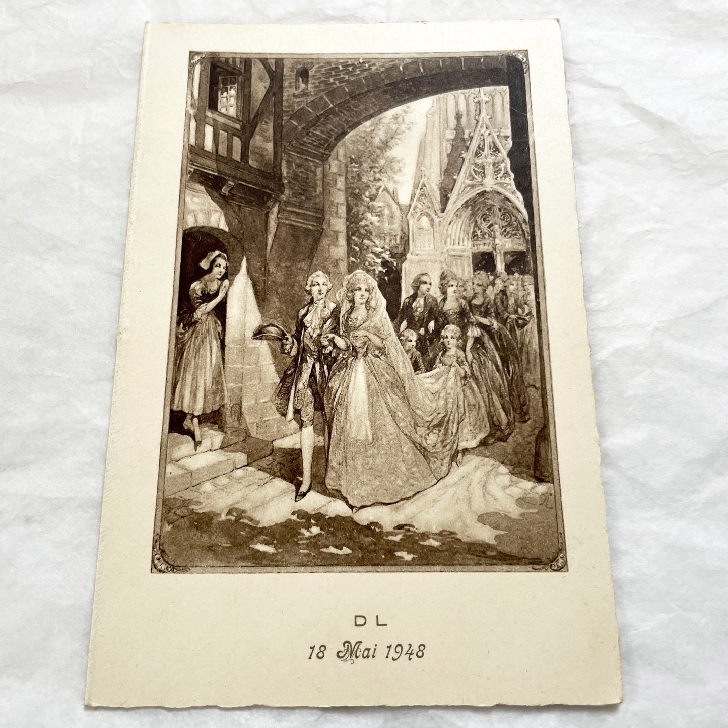1940s - Vintage French Wedding Menus - Elegant Bridal Celebration Ephemera - Classic French Cuisine Dining Experience Collectible