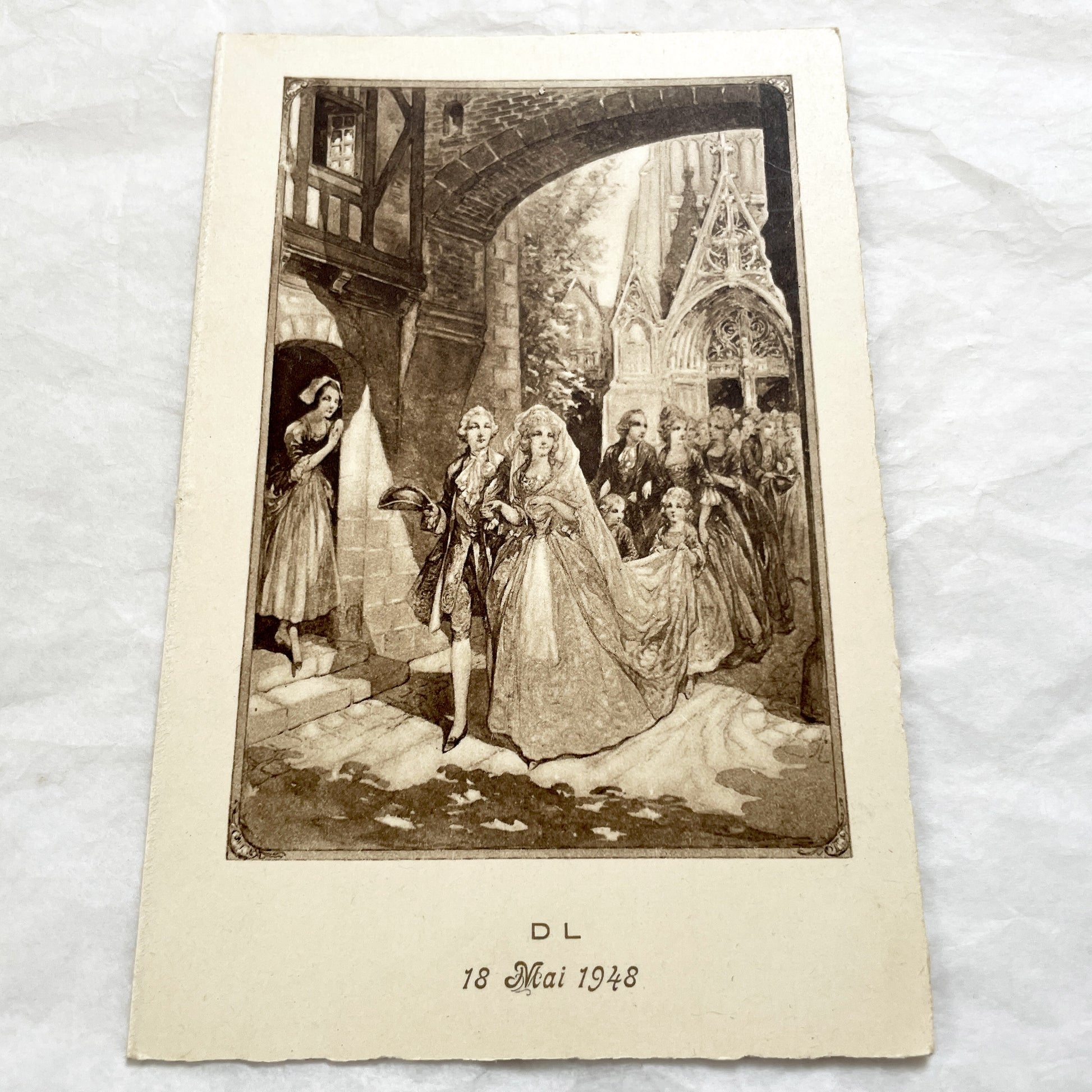 1940s - Vintage French Wedding Menus - Elegant Bridal Celebration Ephemera - Classic French Cuisine Dining Experience Collectible