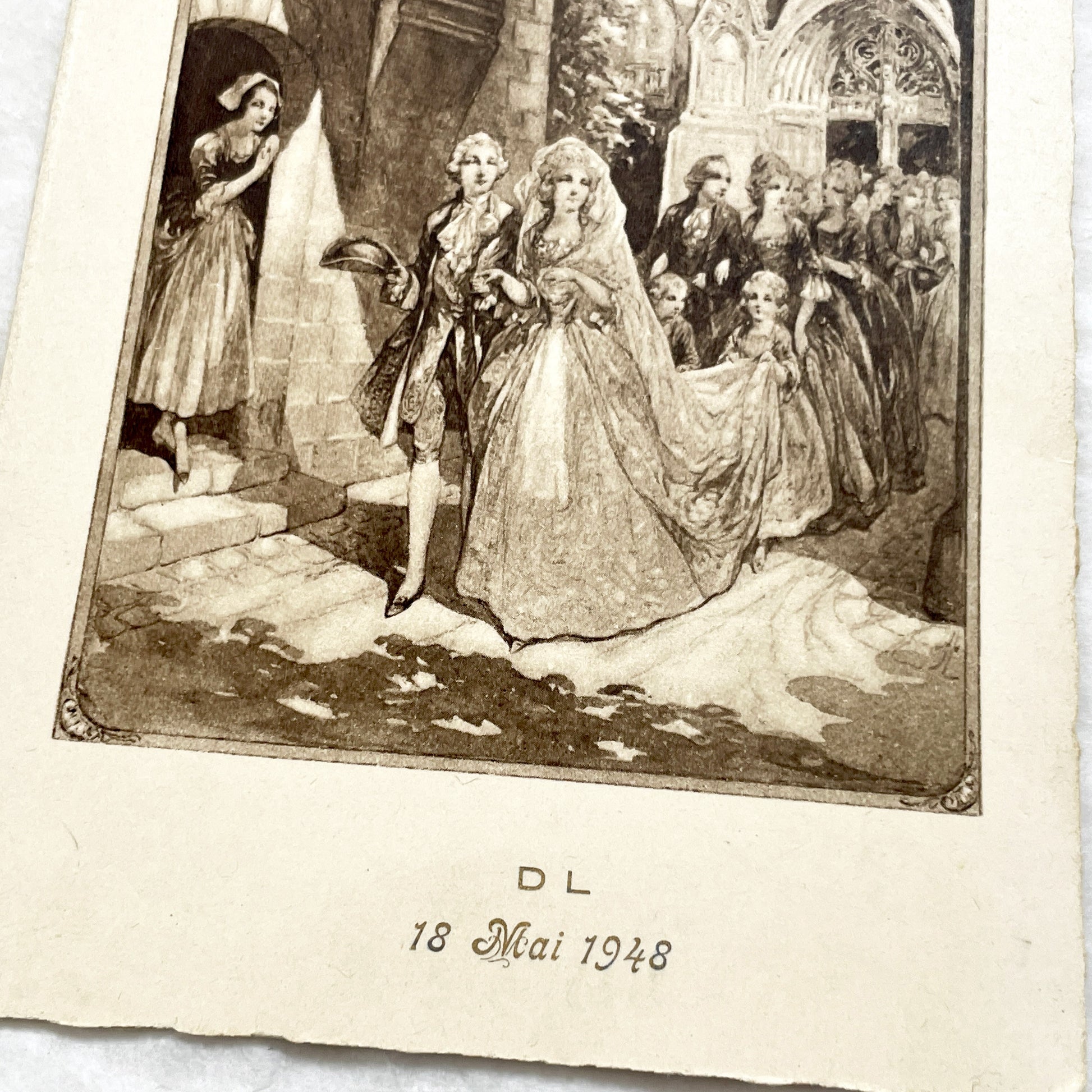1940s - Two Vintage French Wedding Menus - Antique Ephemera - Celebration Dinner Lunch Wines - Old Paper Memorabilia