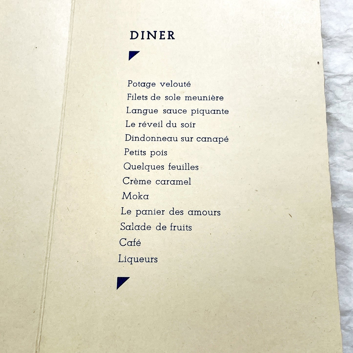 1940s - Two Vintage French Wedding Menus - Antique Ephemera - Celebration Dinner Lunch Wines - Old Paper Memorabilia