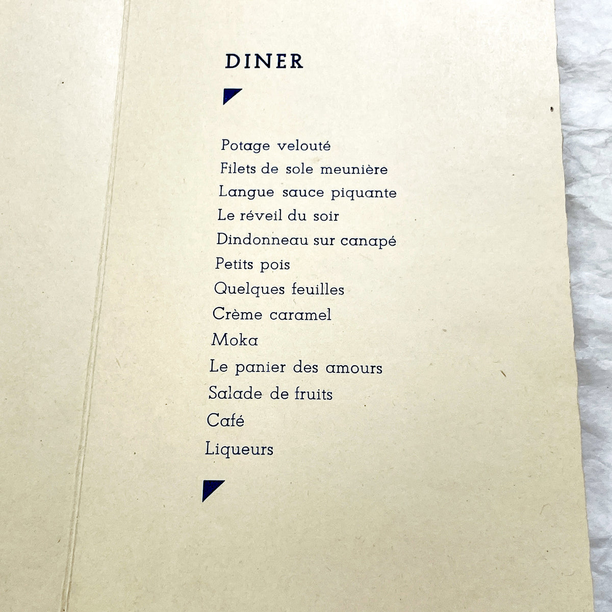 1940s - Two Vintage French Wedding Menus - Antique Ephemera - Celebration Dinner Lunch Wines - Old Paper Memorabilia