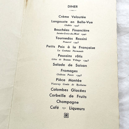 1940s - Vintage French Menu Cards - Elegant Dining Ephemera - Post-War Celebration Memorabilia - Collectible European Printables