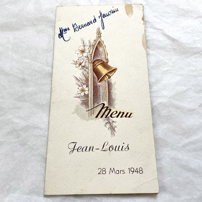 1940s - Vintage French Menu Cards - Elegant Dining Ephemera - Post-War Celebration Memorabilia - Collectible European Printables