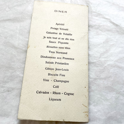 1940s - Vintage French Menu Cards - Elegant Dining Ephemera - Post-War Celebration Memorabilia - Collectible European Printables