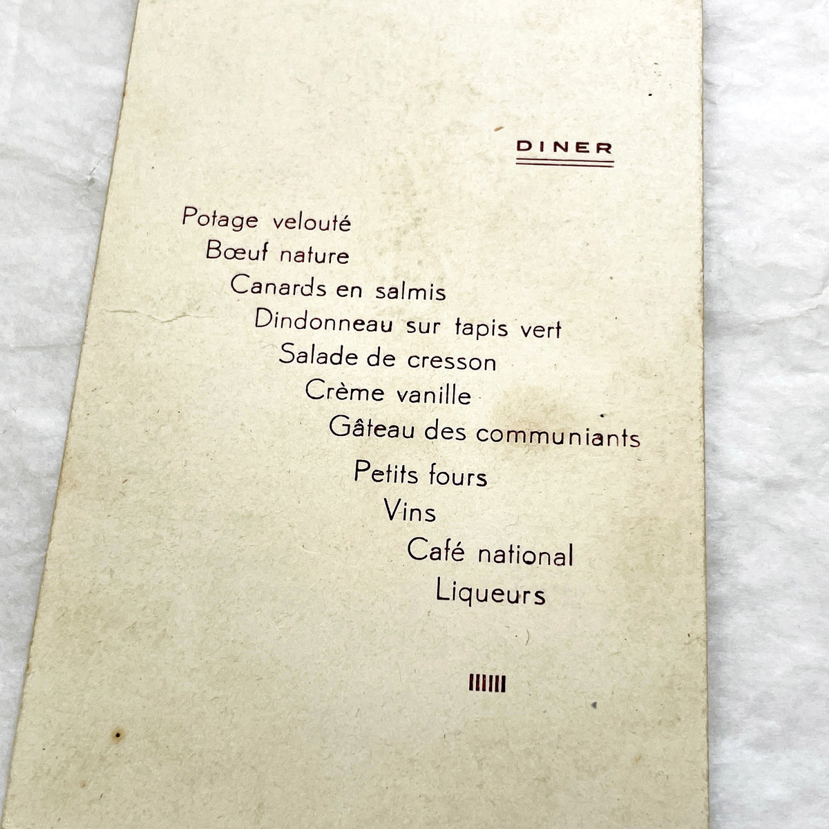 1940s - Vintage French First Communion Menu Set - Post-WWII Historical Event Ephemera - Dining Experience Memorabilia