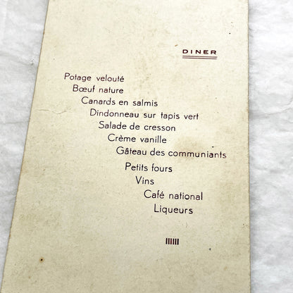 1940s - Vintage French First Communion Menu Set - Post-WWII Historical Event Ephemera - Dining Experience Memorabilia
