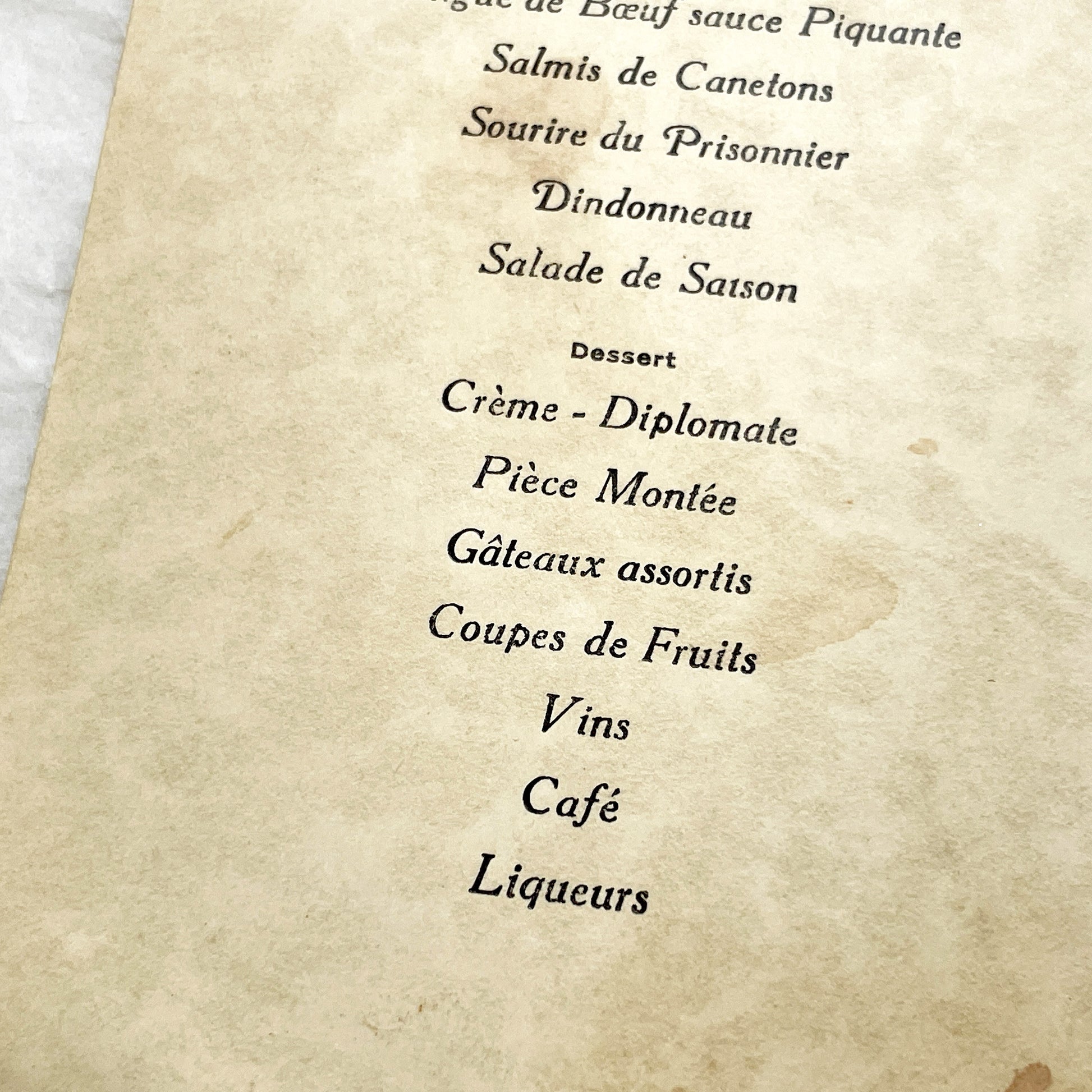 1940s - Vintage French First Communion Menu Set - Post-WWII Historical Event Ephemera - Dining Experience Memorabilia
