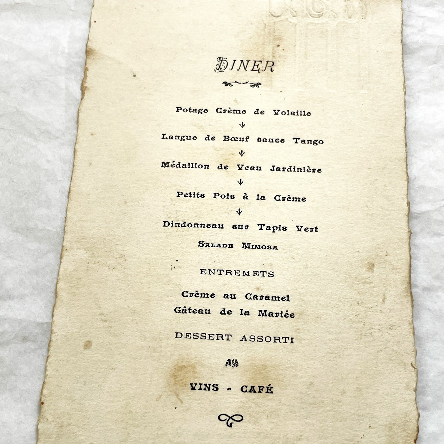 1940s - Historic French Wedding Menu 1943 - World War II Era Culinary Document - Occupied France - Two Antique Dinner Programs