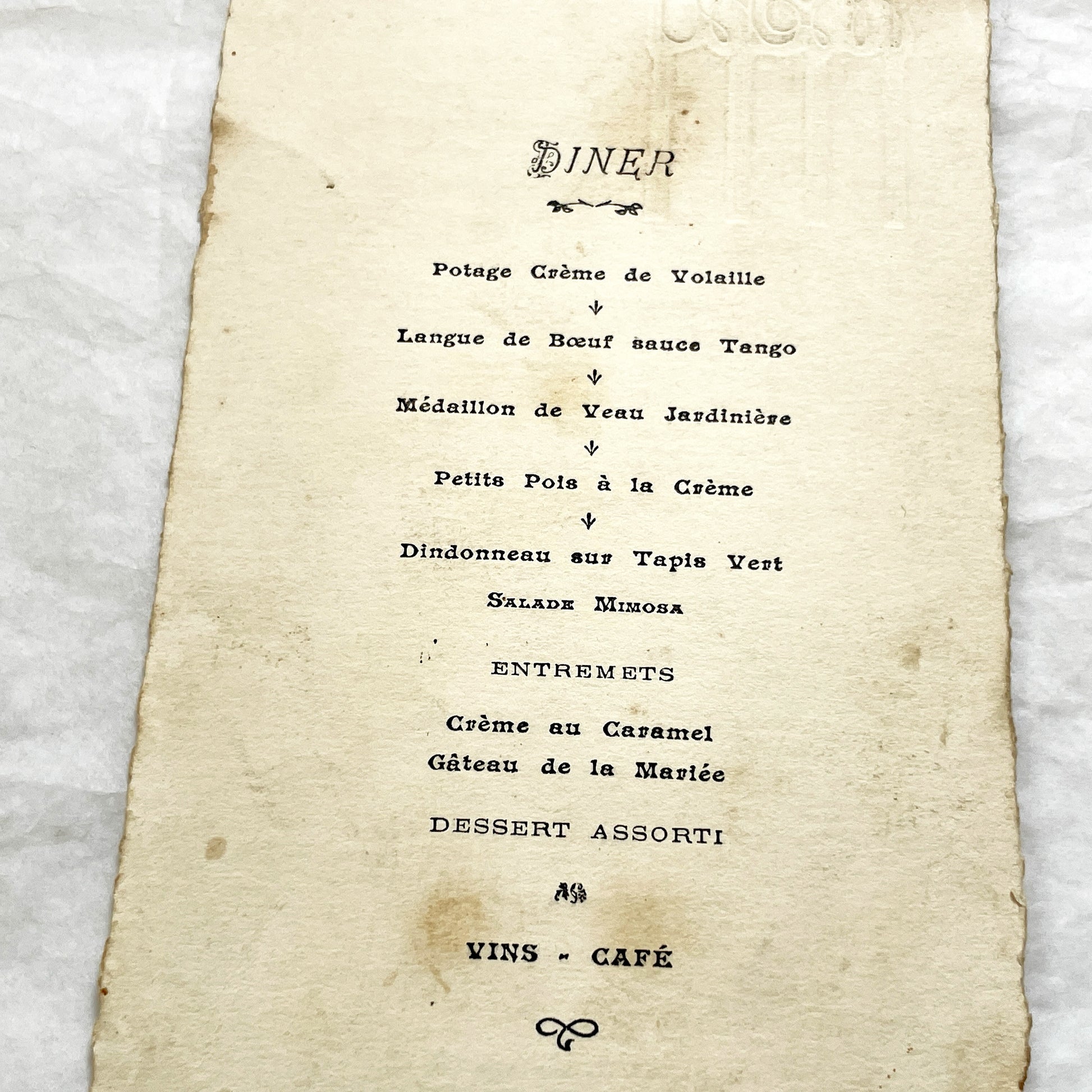 1940s - Historic French Wedding Menu 1943 - World War II Era Culinary Document - Occupied France - Two Antique Dinner Programs