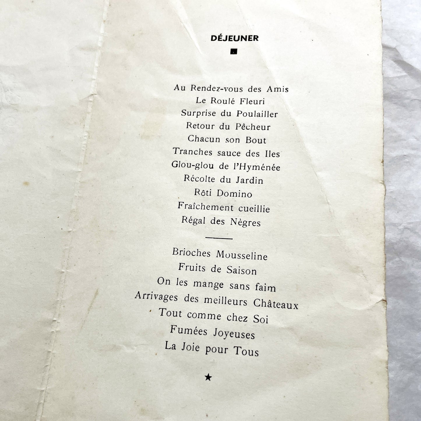 1940s - Vintage French Wedding Menus - Post War Culinary History - Authentic Ephemera - Collectible Dinner Luncheon Cards