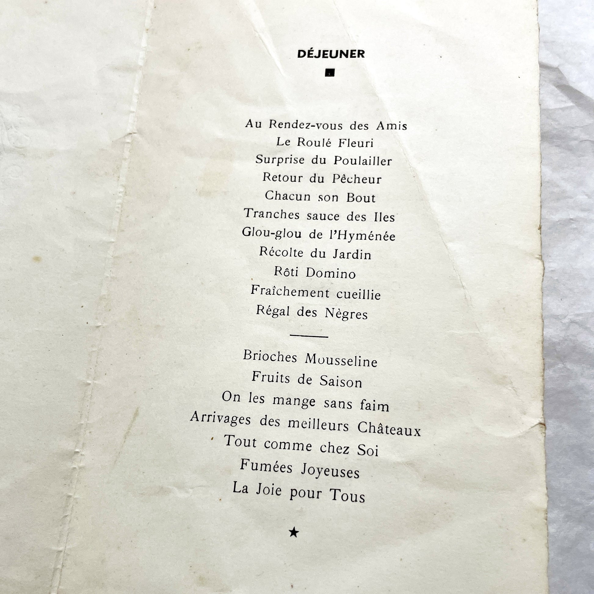 1940s - Vintage French Wedding Menus - Post War Culinary History - Authentic Ephemera - Collectible Dinner Luncheon Cards