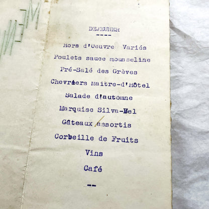 1940s - Vintage French Wedding Menus - Post War Culinary History - Authentic Ephemera - Collectible Dinner Luncheon Cards