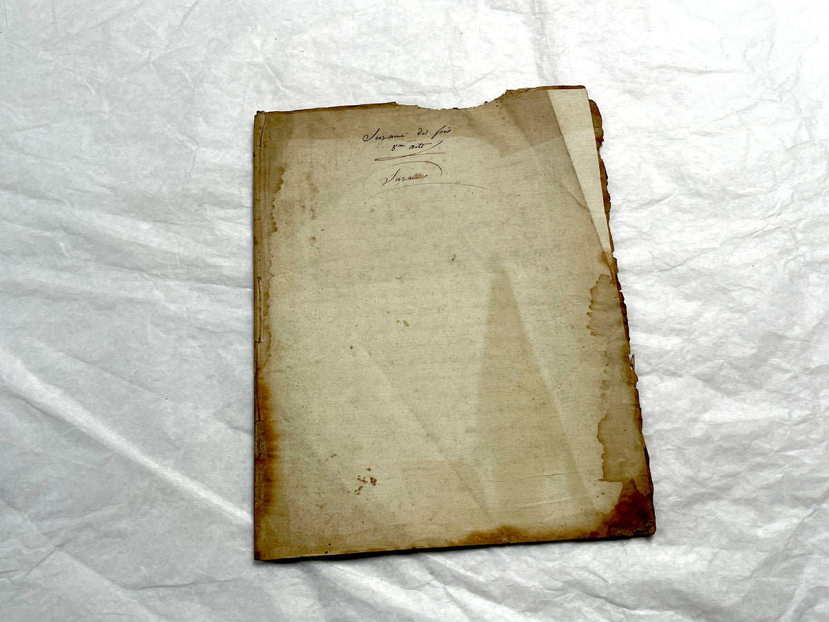 Early 19th Century French handwritten play script featuring elegant cursive on aged paper, a historical literary manuscript.