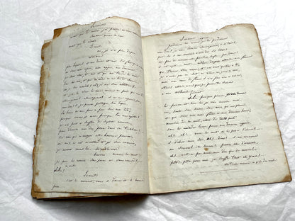 Early 19th Century French handwritten play script featuring elegant cursive on aged paper, a historical literary manuscript.