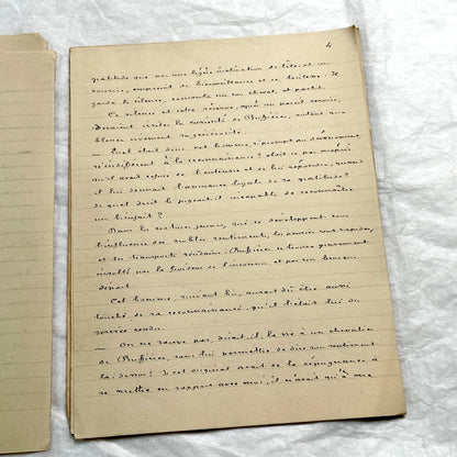 1900s French handwritten manuscript of Antoine de Rochefort historical narrative on aged paper.