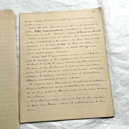 1900s French handwritten manuscript of Antoine de Rochefort historical narrative on aged paper.