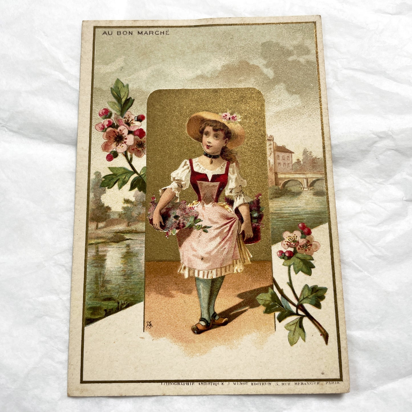 Late 19th - Au Bon Marché Parisian Advertising Cards - Vintage French Chromos - Store Trade Collection - Antique Art Prints - Paris Retail