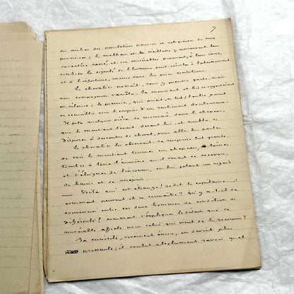 1900s French handwritten manuscript of Antoine de Rochefort historical narrative on aged paper.