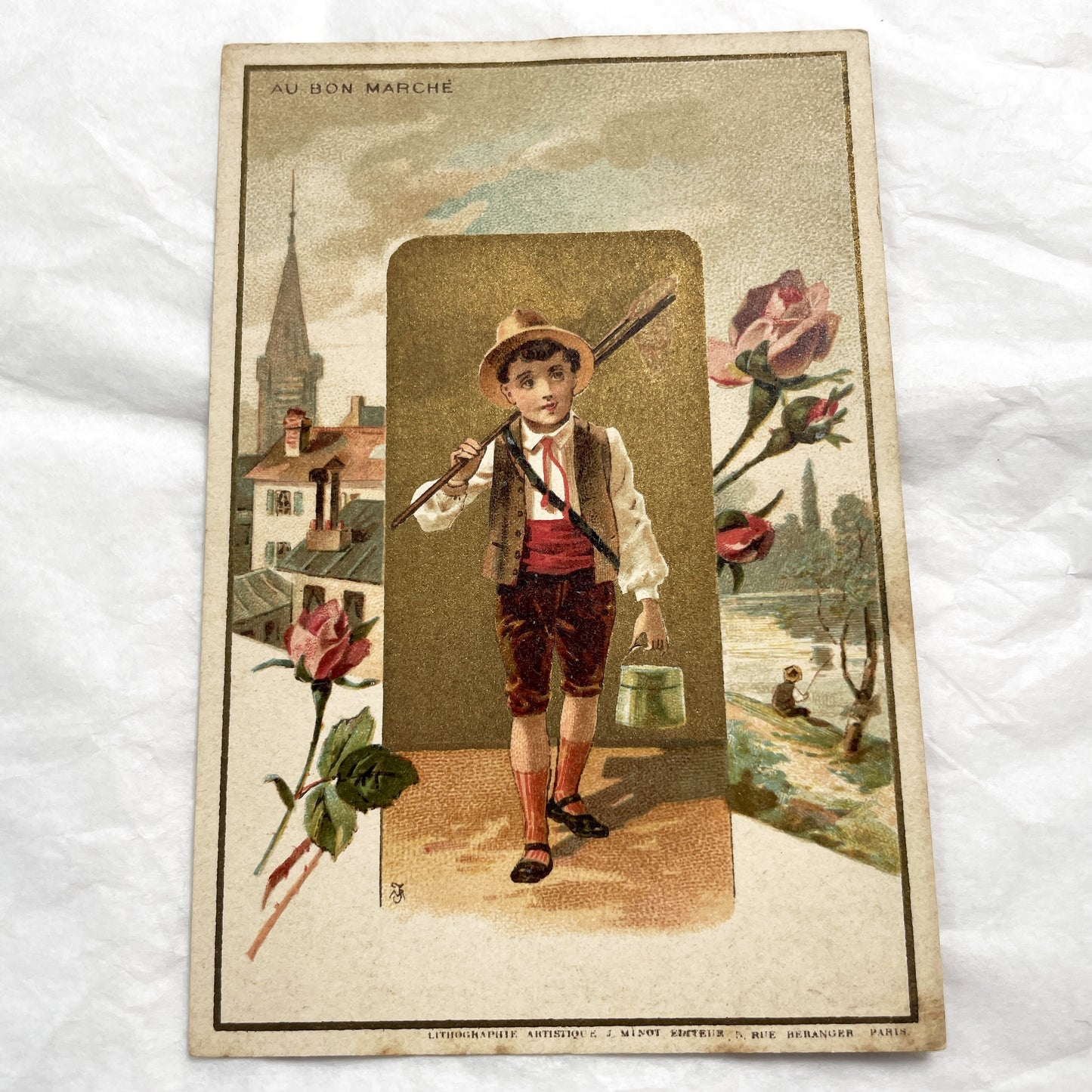 Late 19th - Au Bon Marché Parisian Advertising Cards - Vintage French Chromos - Store Trade Collection - Antique Art Prints - Paris Retail