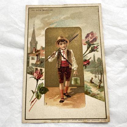 Late 19th - Au Bon Marché Parisian Advertising Cards - Vintage French Chromos - Store Trade Collection - Antique Art Prints - Paris Retail