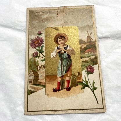 Late 19th - Au Bon Marché Parisian Advertising Cards - Vintage French Chromos - Store Trade Collection - Antique Art Prints - Paris Retail