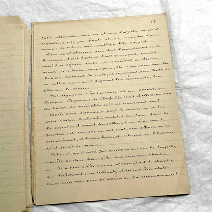 1900s French handwritten manuscript of Antoine de Rochefort historical narrative on aged paper.